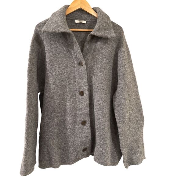 Vince Sweaters - Vince Women's Button Front Wool Alpaca Blend Knit Oversized Cardigan Gray XL